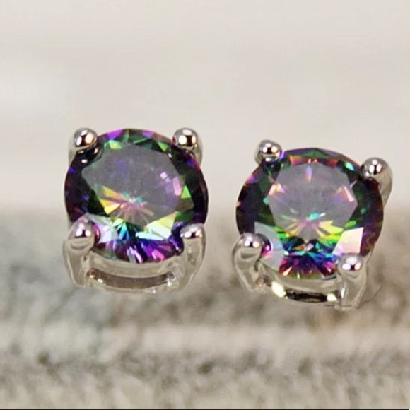 5 ⭐️ 18K Gold Filled Mystic Topaz Earring - Picture 2 of 7